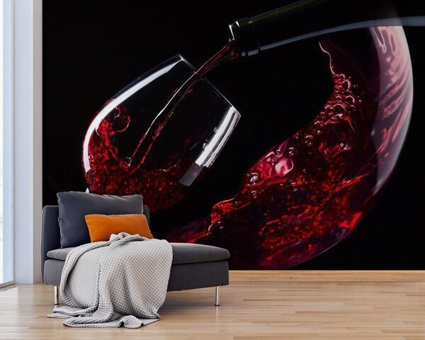 Fototapet Se toarnă un pahar de vin roșu, Fototapet designer, Fototapet populare, u66084 - Tapeko.ro