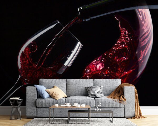 Fototapet Se toarnă un pahar de vin roșu, Fototapet designer, Fototapet populare, u66084 - Tapeko.ro