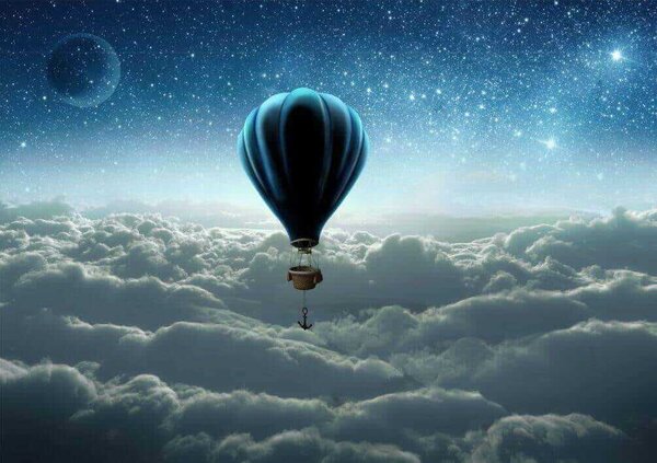 Fototapet Balon cu aer cald pe cer, Fototapet natură, Fototapet populare, u70538 - Tapeko.ro