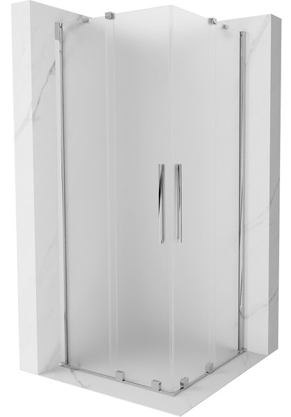 Mexen Velar Duo, cabină de duș cu ușă glisantă 80 x 80 cm, sticlă mată 8 mm, crom, 871-080-080-32-01