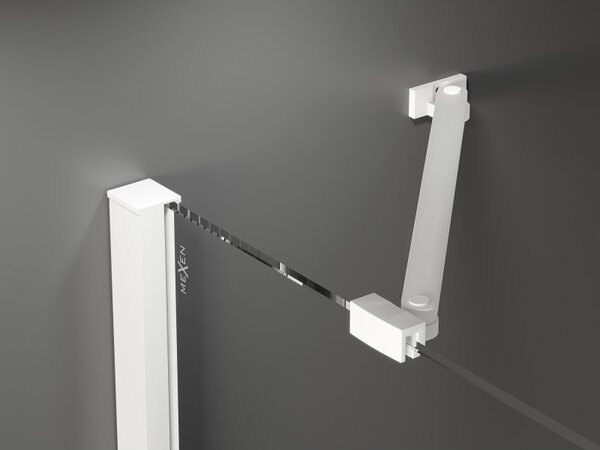 Mexen Velar Duo, usa de dus culisanta pentru deschidere 200 cm, sticla gri 8 mm, alb mat, 871-200-000-42-20