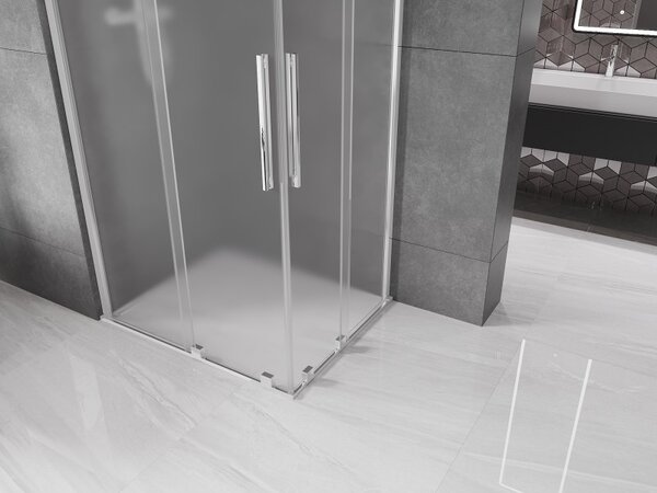 Mexen Velar Duo, cabină de duș cu ușă glisantă 90 x 80 cm, sticlă mată 8 mm, crom, 871-090-080-32-01