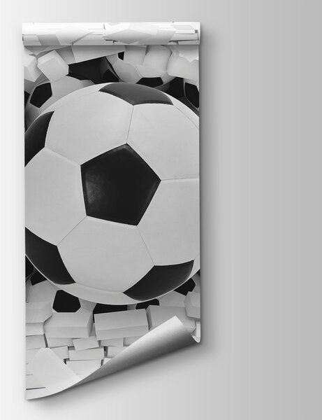 Fototapet Grup de mingi de fotbal într-o grămadă de cărămizi, Fototapet 3D, Fototapet populare, u70633 - Tapeko.ro