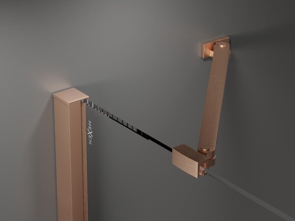 Mexen Velar Duo, cabină de duș cu ușă glisantă 80 x 80 cm, sticlă mată 8 mm, cupru mat, 871-080-080-32-65
