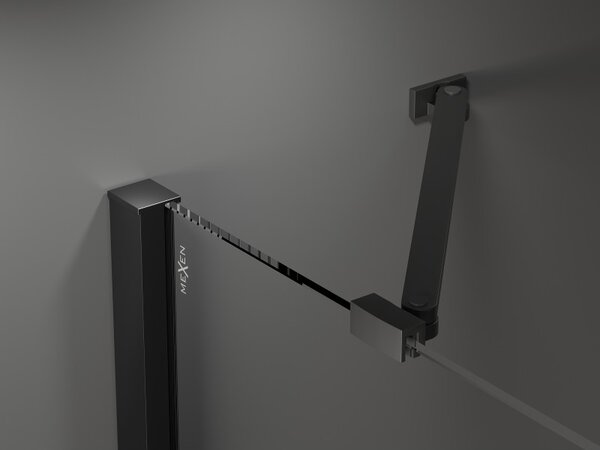 Mexen Velar Duo, cabină de duș cu ușă glisantă 80 x 80 cm, sticlă mată 8 mm, negru mat, 871-080-080-32-70