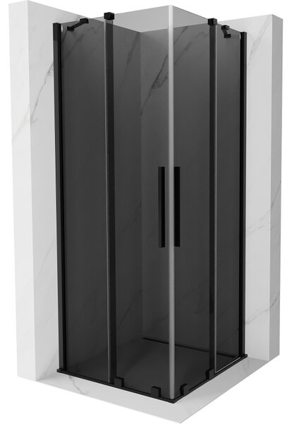 Mexen Velar Duo, cabină de duș cu ușă glisantă 80 x 80 cm, sticlă gri 8 mm, negru mat, 871-080-080-42-70