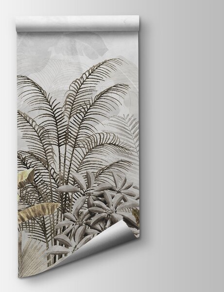 Fototapet Frunze tropicale în siluetă moale, Fototapet designer, Fototapet populare, u71284 - Tapeko.ro