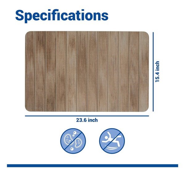 Covoraș de baie în culoare naturală închisă din diatomit 39x60 cm Argiri – Wenko