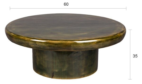 Măsuță de cafea verde rotundă din lemn de mango ø 60 cm Mush – Dutchbone
