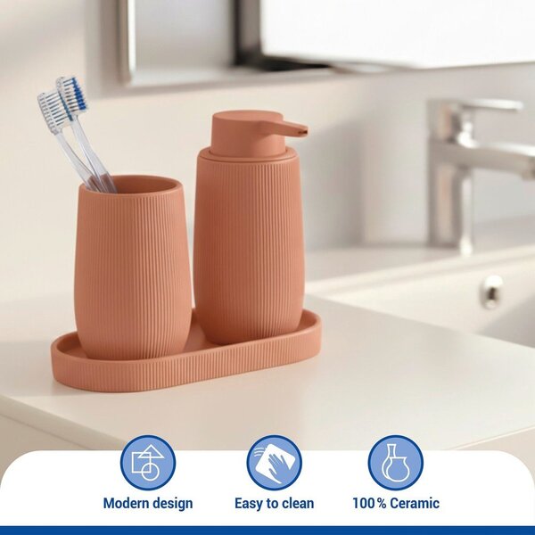 Organizator de baie maro din ceramică Fablo – Wenko