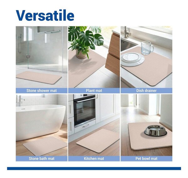 Covoraș de baie bej din diatomit 39x60 cm Simi – Wenko