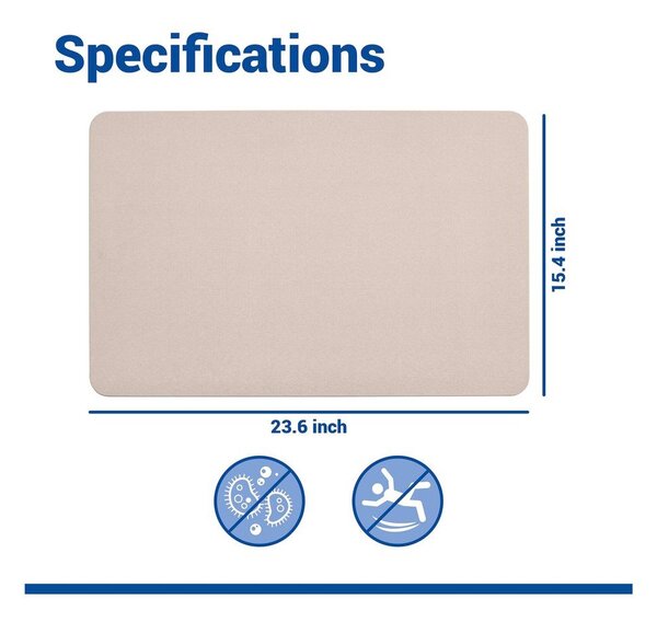 Covoraș de baie bej din diatomit 39x60 cm Simi – Wenko