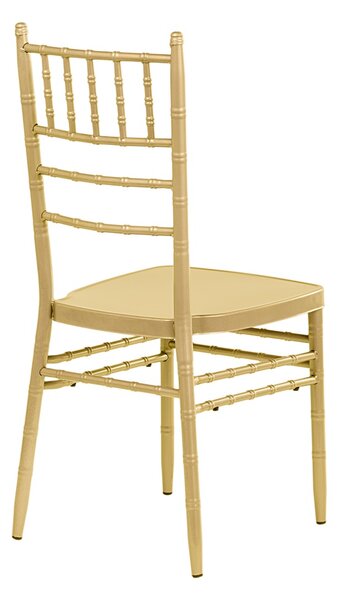 Scaun de nuntă american Chiavari cu pernă – culoare aurie