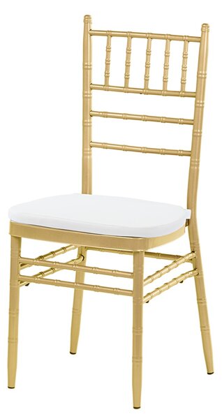 Scaun de nuntă american Chiavari cu pernă – culoare aurie