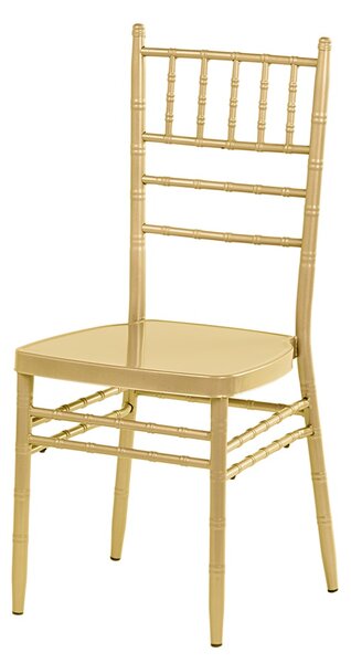 Scaun de nuntă american Chiavari cu pernă – culoare aurie