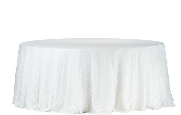 Masa cu paiete albe, diametrul de 340 cm
