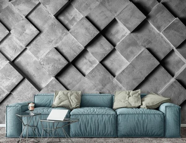 Fototapet Model geometric de piatră în scală de gri, Populare fototapet, Populare fototapet, u72107 - Muralas.ro