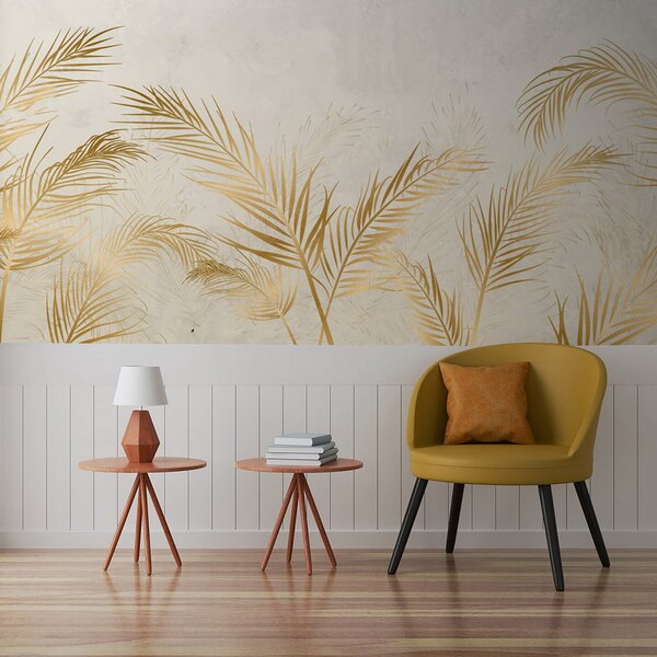 Fototapet Frunze de palmier elegante pe fundal neutru, Fototapet frunze, Fototapet populare, u72114 - Tapeko.ro