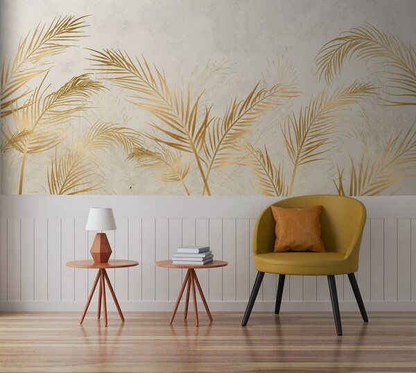 Fototapet Frunze de palmier elegante pe fundal neutru, Fototapet frunze, Fototapet populare, u72114 - Tapeko.ro