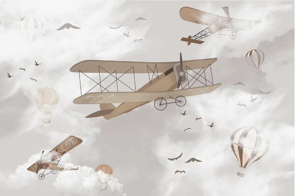 Fototapet Grup de avioane pe cer, Fototapet copii, Fototapet populare, u72210 - Tapeko.ro
