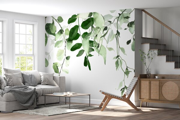 Fototapet Design elegant de fundal cu frunze verzi, Fototapet frunze, Fototapet populare, u72397 - Tapeko.ro