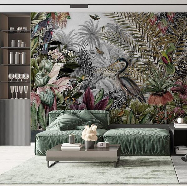 Fototapet Mural de păsări și flori, Fototapet designer, Fototapet populare, u72422 - Tapeko.ro
