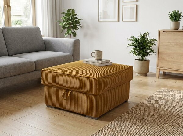 Taburet SMART COSARO XL cu spatiu de depozitare 71x71 cm, mustar