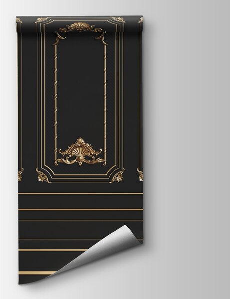 Fototapet Panouri negre elegante cu accente ornamentate, Fototapet designer, Fototapet populare, u72623 - Tapeko.ro