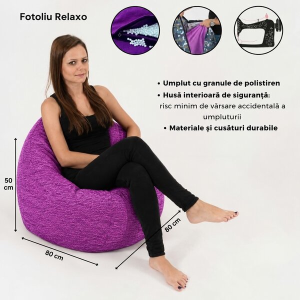 Fotoliu Relaxo, Material Textil - Mulberry