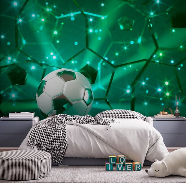 Fototapet Minge de fotbal pe o suprafață reflectorizantă, Fototapet copii, Fototapet populare, u72787 - Tapeko.ro