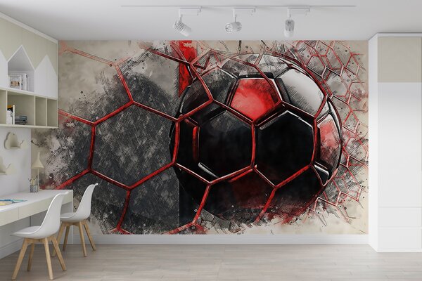 Fototapet Minge de fotbal într-o plasă, Fototapet designer, Fototapet populare, u72803 - Tapeko.ro