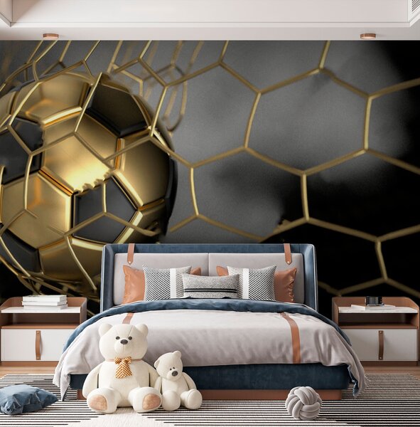 Fototapet Minge de fotbal într-o plasă, Fototapet designer, Fototapet populare, u73010 - Tapeko.ro
