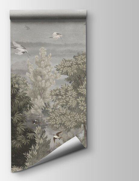 Fototapet Păsări care zboară deasupra copacilor, Fototapet pădure, Fototapet populare, u73553 - Tapeko.ro