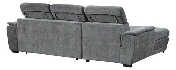 Coltar extensibil pe stanga cu spatiu de depozitare, Dreamora, Antracit, 167x270x82 cm