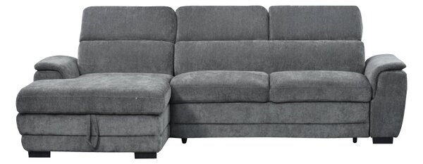 Coltar extensibil pe stanga cu spatiu de depozitare, Dreamora, Antracit, 167x270x82 cm