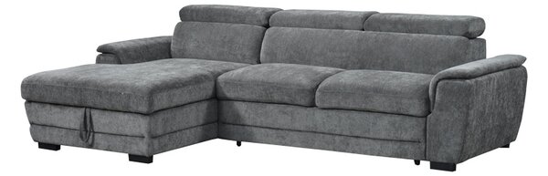 Coltar extensibil pe stanga cu spatiu de depozitare, Dreamora, Antracit, 167x270x82 cm