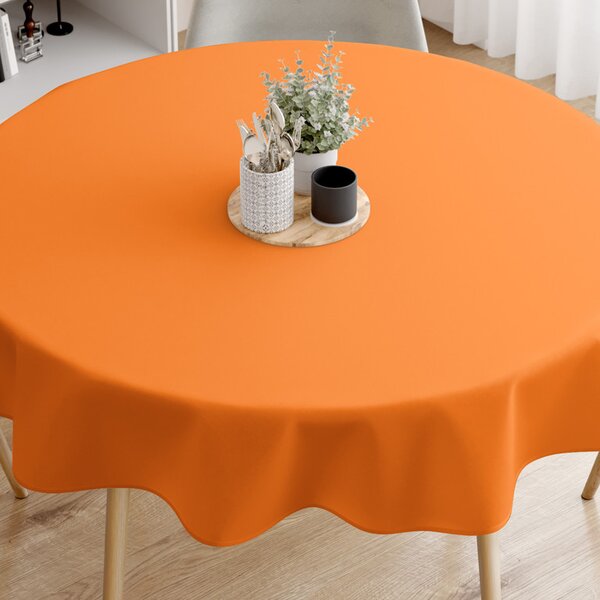 Goldea față de masă din bumbac portocaliu - rotundă Ø 140 cm