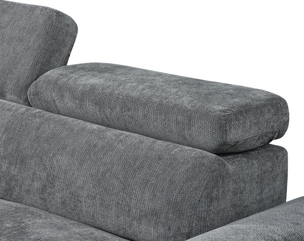 Coltar extensibil pe dreapta cu spatiu de depozitare, Dreamora, Antracit, 167x270x82 cm