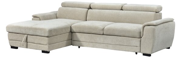 Coltar extensibil pe stanga cu spatiu de depozitare, Dreamora, Alb, 167x270x82 cm
