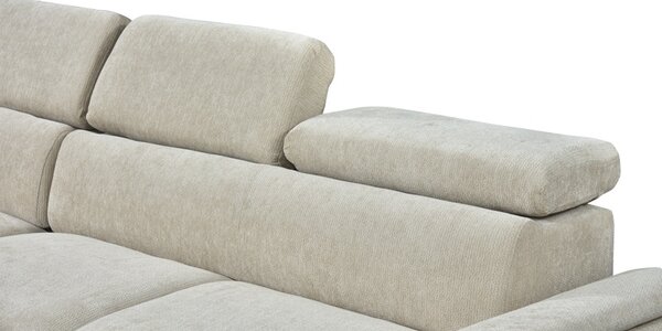 Coltar extensibil pe stanga cu spatiu de depozitare, Dreamora, Alb, 167x270x82 cm