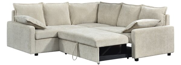 Coltar extensibil, Lounivo, Bej, 215x215x84 cm
