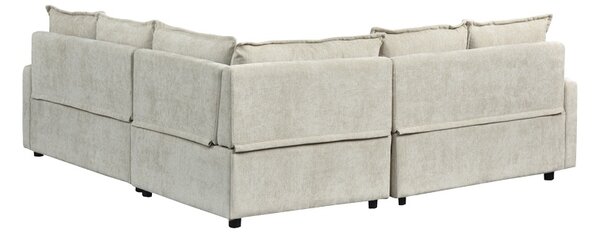 Coltar extensibil, Lounivo, Bej, 215x215x84 cm