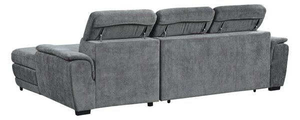 Coltar extensibil pe dreapta cu spatiu de depozitare, Dreamora, Antracit, 167x270x82 cm