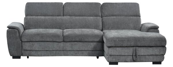 Coltar extensibil pe dreapta cu spatiu de depozitare, Dreamora, Antracit, 167x270x82 cm