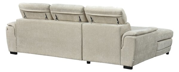 Coltar extensibil pe stanga cu spatiu de depozitare, Dreamora, Alb, 167x270x82 cm