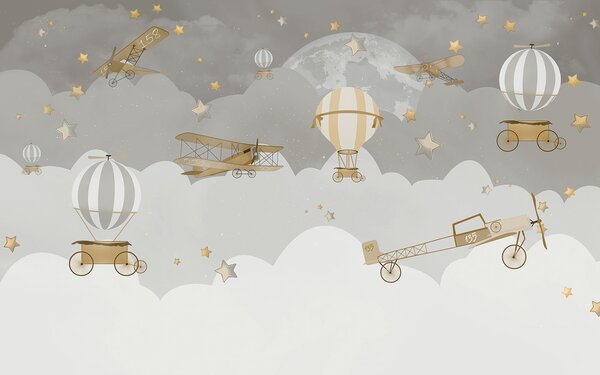 Fototapet Grup de avioane pe cer, Fototapet copii, Fototapet populare, u73883 - Tapeko.ro