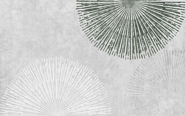 Fototapet Design circular alb și verde, Fototapet geometric 3D, Fototapet populare, u74078 - Tapeko.ro