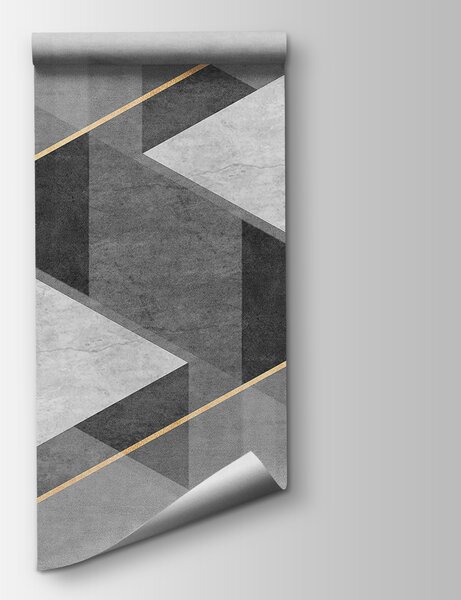Fototapet Design geometric gri și alb, Fototapet geometric 3D, Fototapet populare, u74080 - Tapeko.ro