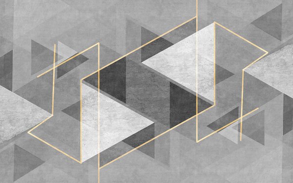 Fototapet Design geometric gri și alb, Fototapet geometric 3D, Fototapet populare, u74080 - Tapeko.ro