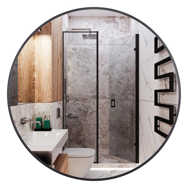 Balneo Corina oglindă 60x60 cm rotund negru L0101010503-1